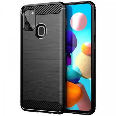 Husa pentru Samsung Galaxy A21s A217, Forcell, Carbon, Neagra foto