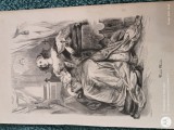 Gravura veche pe hartie cartonata lucioasa , pentru colectie sau pentru inramare pe un format A4,exceptionala