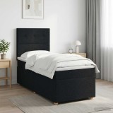 Cumpara ieftin Pat boxspring cu saltea cu headboard Negru 80 x 200 cm Tesatura