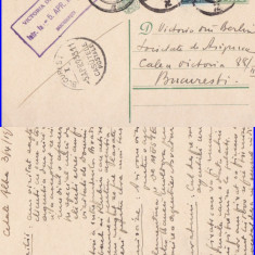 Carte Postala -circulata Cetatea Alba-Bucuresti 1932 -Soc. de asigurare