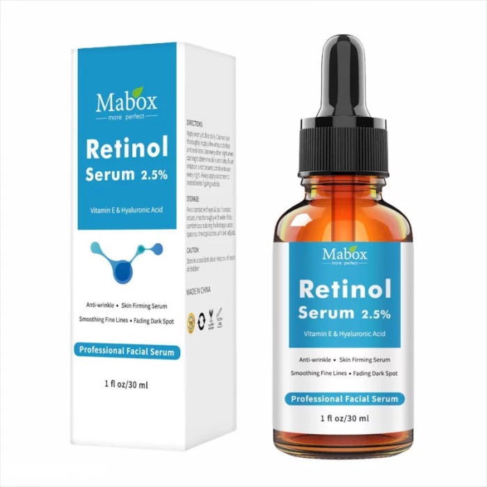 Ser cu Retinol 2.5% Vitamina E si Acid Hialuronic Mabox 30 ml