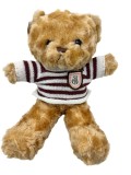 Urs de plus cu pulover dungi bej 28 cm
