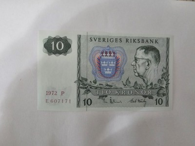 Suedia 10 Kronor 1972 Noua foto
