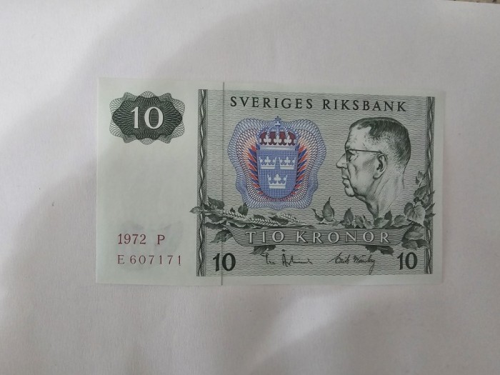 Suedia 10 Kronor 1972 Noua