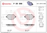 BREMBO P 59 098 PRIME LINE set placute frana,frana disc