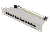 Patch Panel RJ45 Cat6 Rack Gri 12 Porturi
