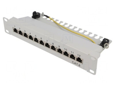 Patch Panel RJ45 Cat6 Rack Gri 12 Porturi foto