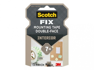 Banda dublu adeziva montare suprafete interioare, 19 mm x 1,5 m, 3M Scotch-Fix(TM) foto