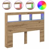 Cumpara ieftin Dulap pentru tablie cu LED Stejar Artisan 140x17x102 cm