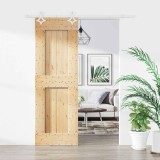 vidaXL Ușă glisantă Natural și Alb 70 x 210 cm Lemn de Pin Solid 3445107