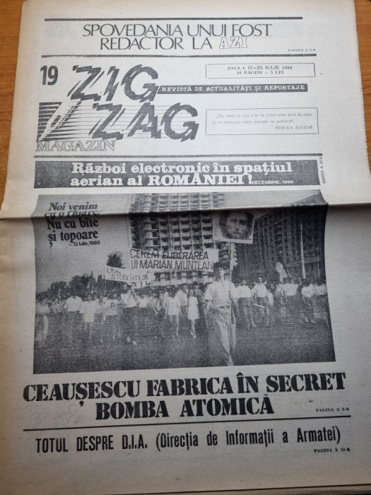 Ziarul Zig-Zag 17-23 iulie 1990-interviu nicu ceausescu