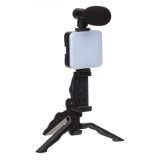 Set Vlogging, Vide, Kit Vlog, 5W, Trepied, Lampă LED, Microfon, Suport Telefon, Multicolor
