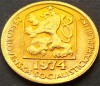 Moneda 20 HALERU - RS CEHOSLOVACIA, anul 1974 *cod 2003, Europa