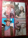 4 Ilustrate - Mari Actori americani - 2x John Wayne, Lee Marvin , Pierre Brice - Ed. ACIN casa Filmului Romania
