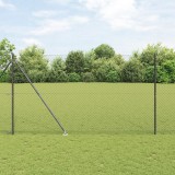 VidaXL &Icirc;mprejmuire cu plasă de lanț cu 7 posturi de sprijin 1.5x10 m Oțel galvanizat