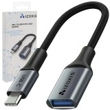 Cumpara ieftin Cablu adaptor, USB-C USB 3.0 Type-C Male la USB 3.0 Female, 17 cm, negru-argintiu, Oem