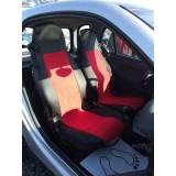 2 x Smart ForTwo Huse Scaune Masini Auto Negru Rosu Textile