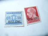 2 Timbre Insule Ionice 1941 supratipar pe timbre Italia Isole Jonie ,fara guma