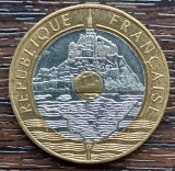 (S) MONEDA FRANTA - 20 FRANCS 1992, MONT ST. MICHEL, TRIMETALICA, Europa