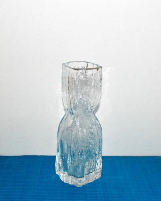 Vaza cristal clar suflata manual - Trunchi 3- design Chr. Sjogren, Lindshammar foto