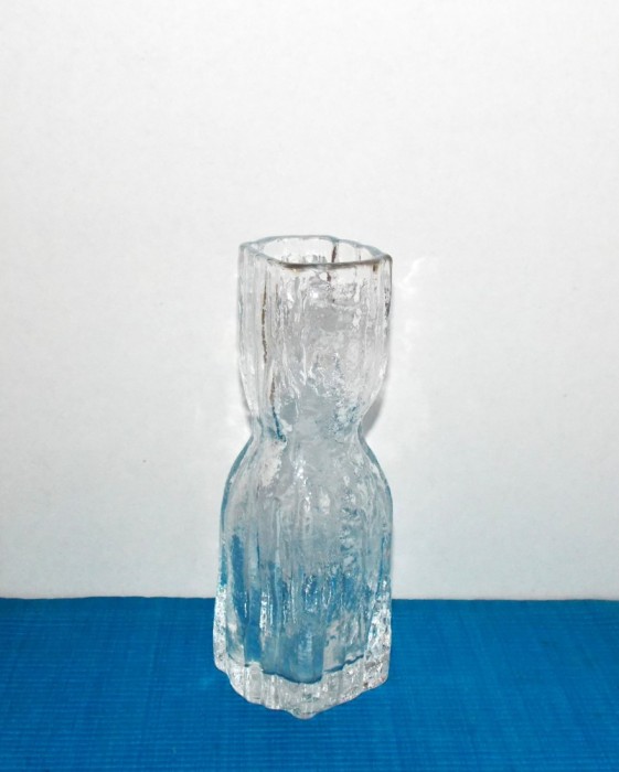 Vaza cristal clar suflata manual - Trunchi 3- design Chr. Sjogren, Lindshammar