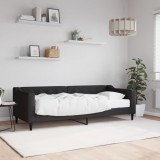 VidaXL Pat de zi cu saltea, negru, 80x200 cm, textil 3197405