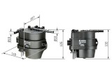 Filtru combustibil Citroen C1, C2; Ford Fiesta V, Fiesta VI; Mazda 2; Peugeot 1007, 206+, 207; Toyota Aygo Motor 1.4 CD, diam. 132 mm, 130.5 mm, OE