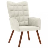 vidaXL Scaun de relaxare, crem, catifea