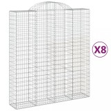 Cumpara ieftin Cosuri gabion arcuite, 8 buc, 200x50x220/240cm, fier galvanizat