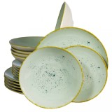 Set farfurii 18 piese, 6 persoane, Light Pistachio, Verde Pastel