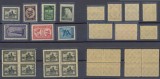 ROMANIA 1922 Incoronarea Alba Iulia serie dantelata &amp; 2x erori 5 bani bloc 4 MNH