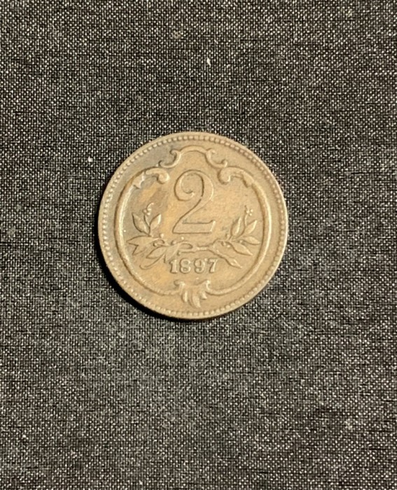 Moneda 2 heller 1897 Austria