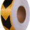 Banda reflectorizanta adeziva tip fagure - SAGEATA NEGRU-GALBEN rola 5cm x 25m