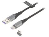 Cablu Magnetic USB 2.0 0,5m Negru 480Mbps