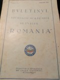 BULETINUL SOCIETĂȚII ACADEMICE DE TURISM ROMANIA ANUL II NR 1,IANUARIE 1928,32 p