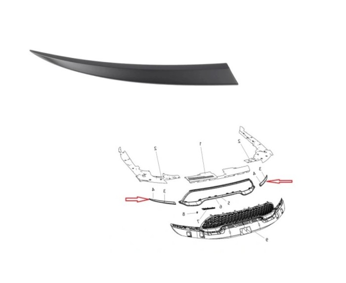 Ornament far DODGE DURANGO, 07.2020-, partea dreapta, grunduit,