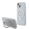 Husa Guess iPhone 15 Ring Stand Script Glitter MagSafe, transparenta, GUHMP15SHRSGSD