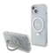 Husa Guess iPhone 15 Ring Stand Script Glitter MagSafe, transparenta, GUHMP15SHRSGSD