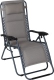 Sezlong pliabil reglabil Carolina gri, cu tetiera, 66x160x110 cm