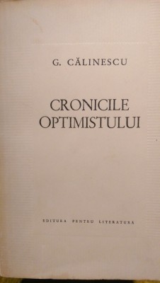 Cronicile optimistului G.Calinescu 1964 foto