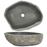 vidaXL Chiuvetă din piatră de r&acirc;u, 46-52 cm, oval