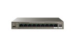 SWITCH TENDA unmanaged, 10 porturi RJ-45 gigabit PoE, max 102W, IEEE 802.3af/at, metalic &quot;TEG1110PF-8-102W&quot; (timbru verde 2 lei)
