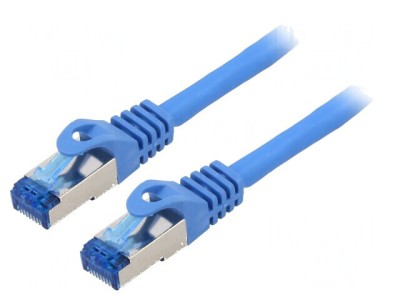 Cablu Patch S/FTP 6a CCA LSZH Albastru 15m 26AWG foto
