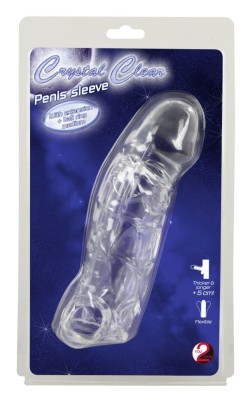Manson transparent Penis Sleeve with extension and ball ring (19.2 cm) foto