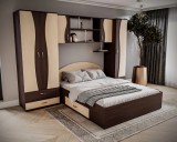 Dormitor Tineret cu D2 Wenge+Mesteacan