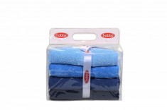 Set 4 prosoape Hobby Rainbow Blue, 100% bumbac, 50x90 cm foto