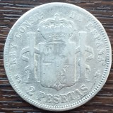 (A523) MONEDA DIN ARGINT SPANIA - 2 PESETAS 1882 MSM, REGELE ALFONSO XII, Europa