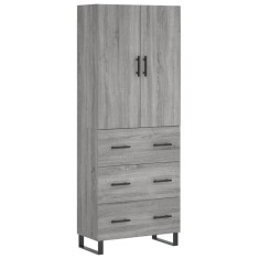 Dulap inalt, gri sonoma, 69,5x34x180 cm, lemn compozit