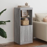 Servantă cu lumini LED, gri sonoma, 41x37x100 cm