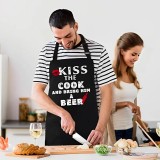 Sort bucatarie amuzant Kiss The Cook, accesoriu gatit rezistent si confortabil, Oem